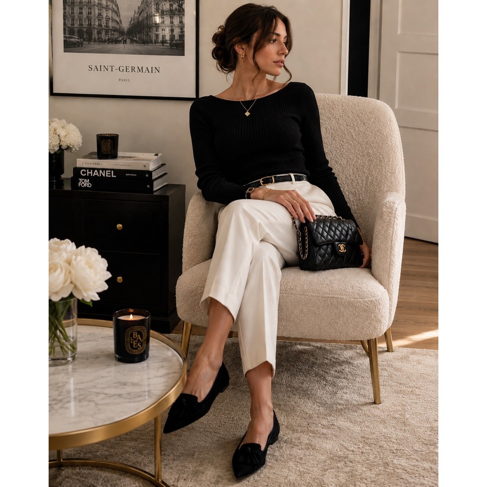 Kate Spade New York Adore Black Suede Tassel Pointed Toe Flats Size 8B